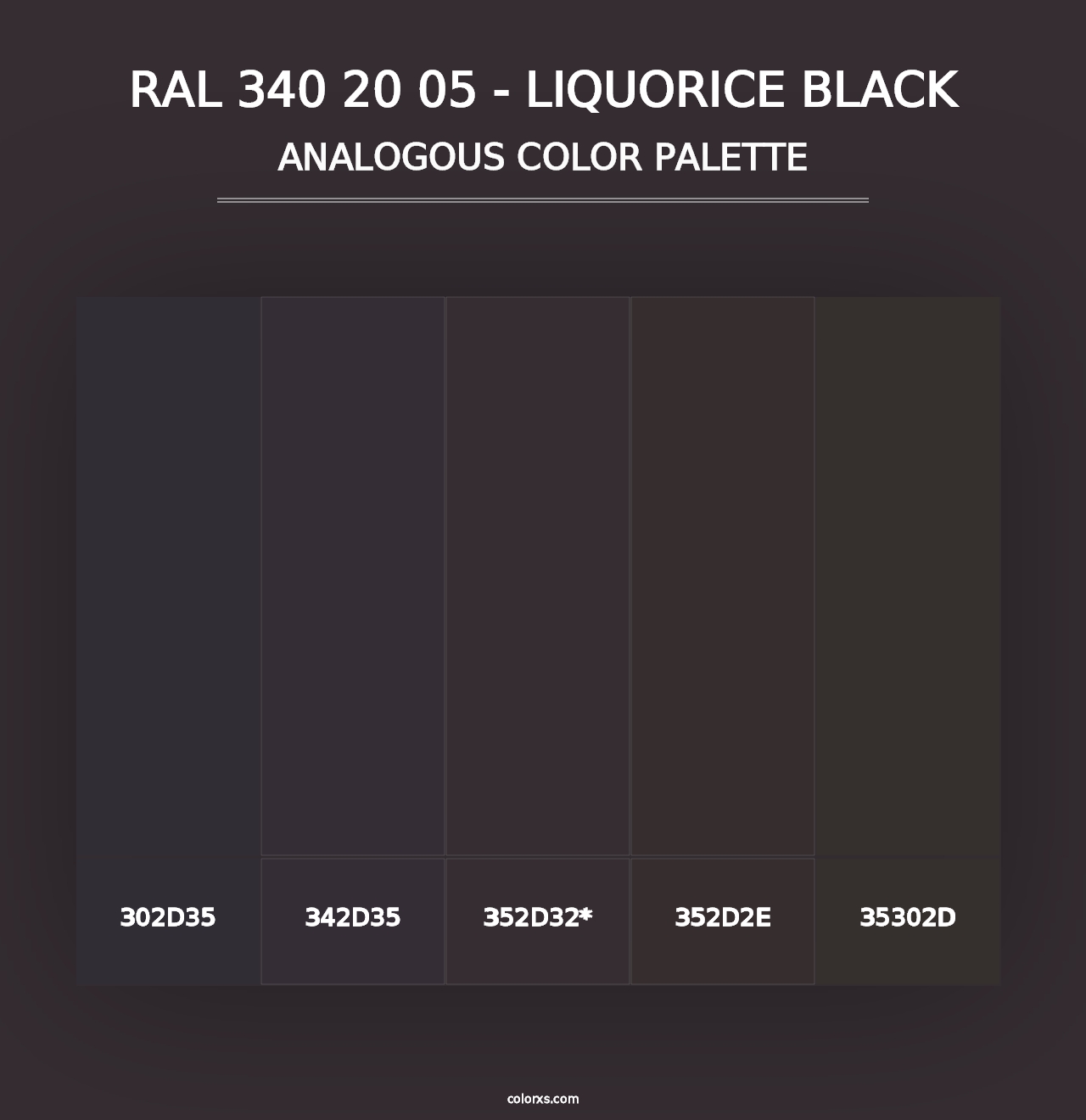 RAL 340 20 05 - Liquorice Black - Analogous Color Palette