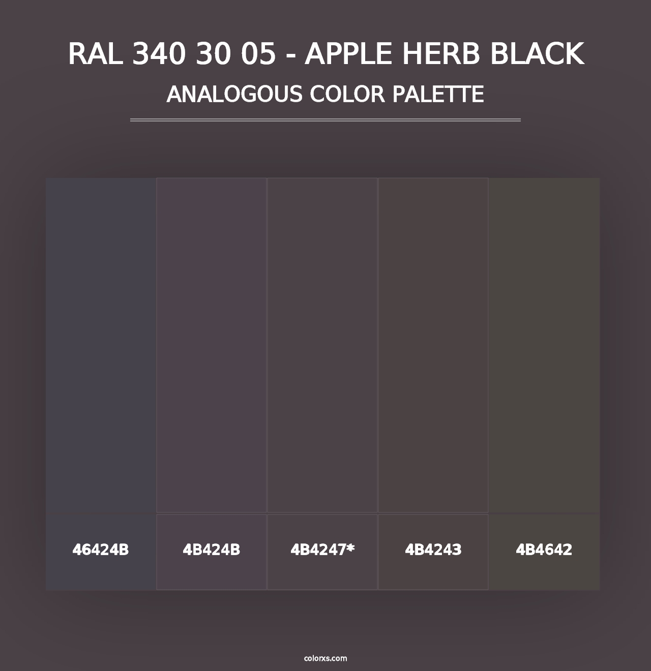 RAL 340 30 05 - Apple Herb Black - Analogous Color Palette