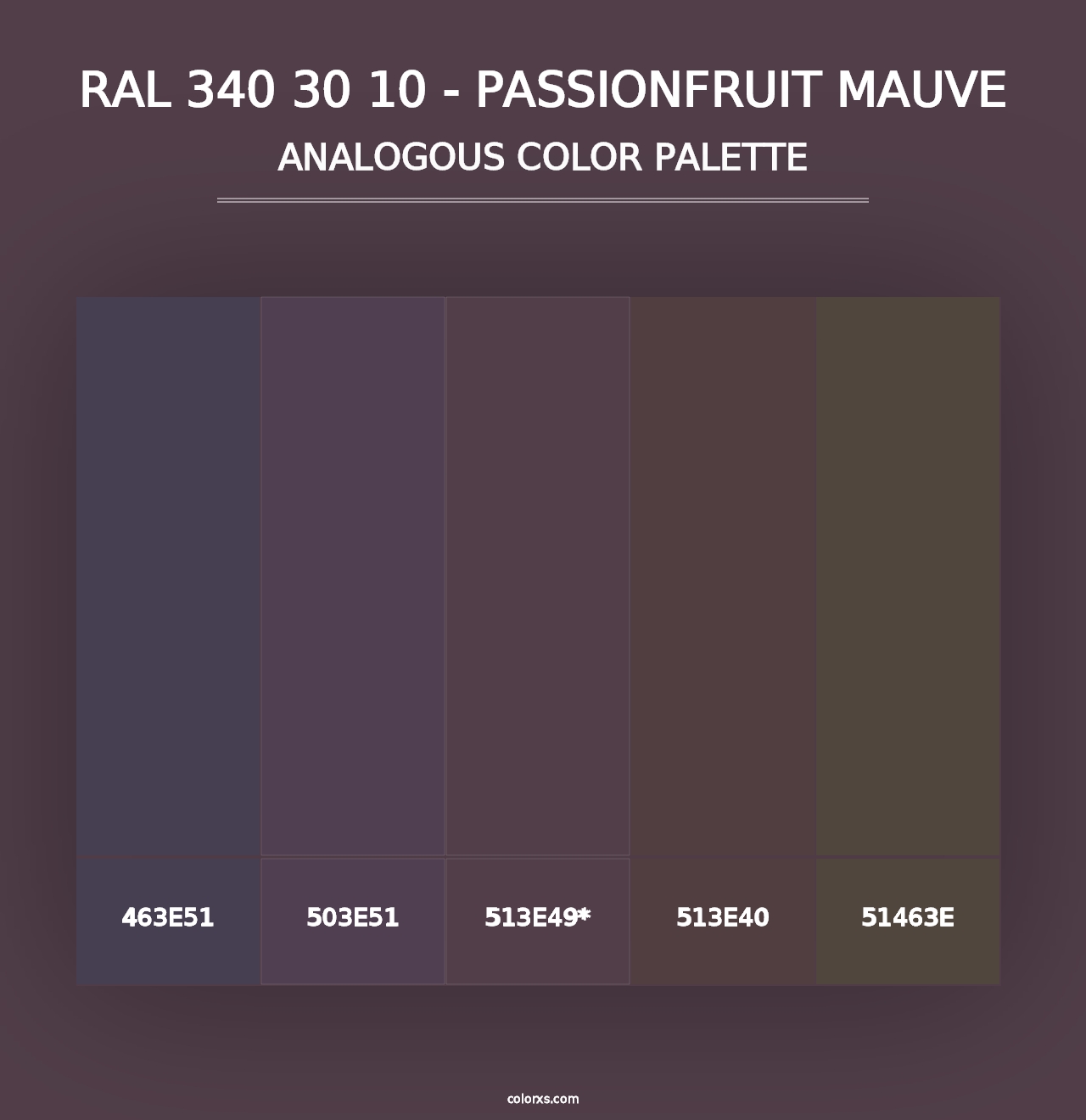 RAL 340 30 10 - Passionfruit Mauve - Analogous Color Palette