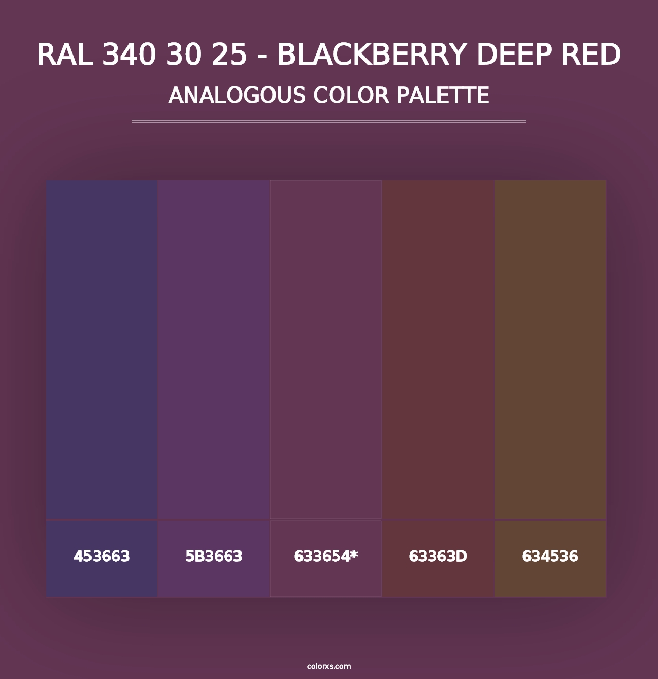 RAL 340 30 25 - Blackberry Deep Red - Analogous Color Palette