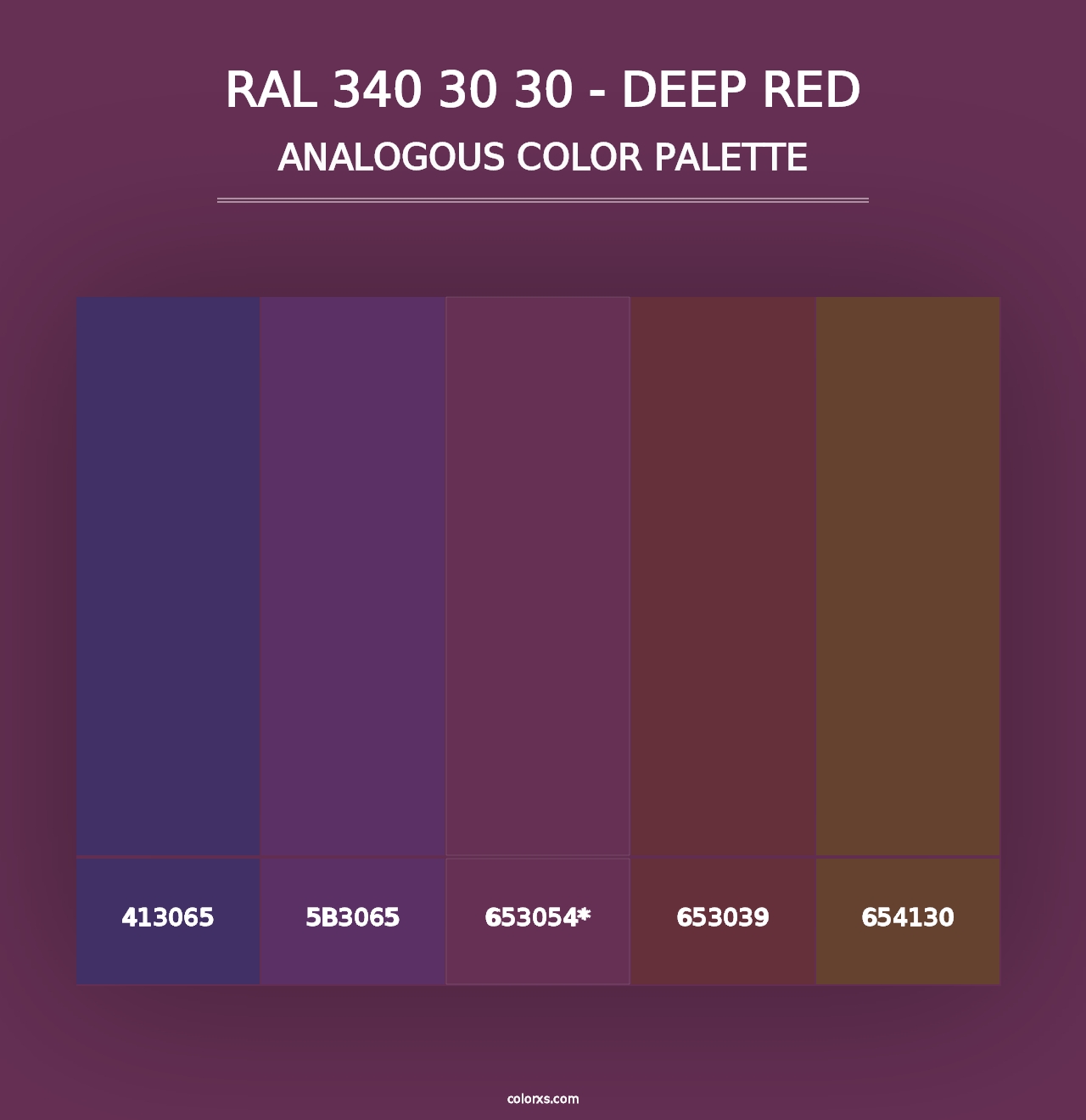 RAL 340 30 30 - Deep Red - Analogous Color Palette