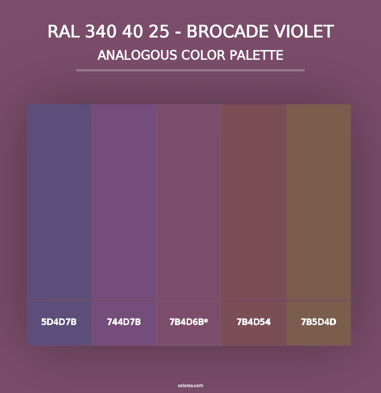 RAL 340 40 25 - Brocade Violet - Analogous Color Palette