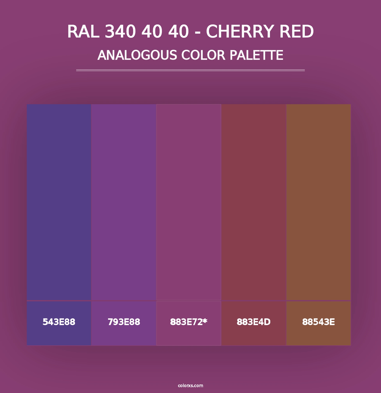 RAL 340 40 40 - Cherry Red - Analogous Color Palette