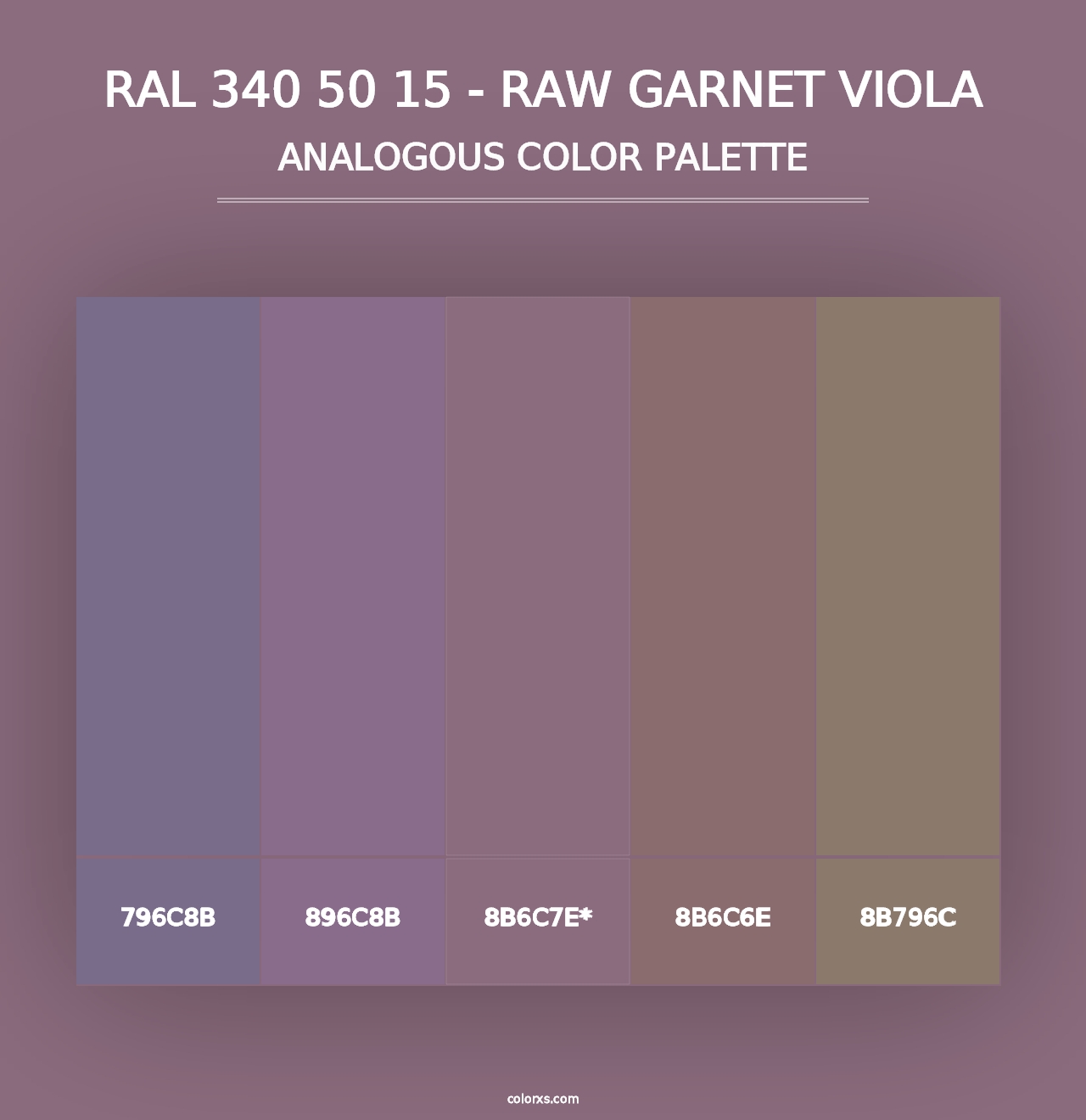 RAL 340 50 15 - Raw Garnet Viola - Analogous Color Palette