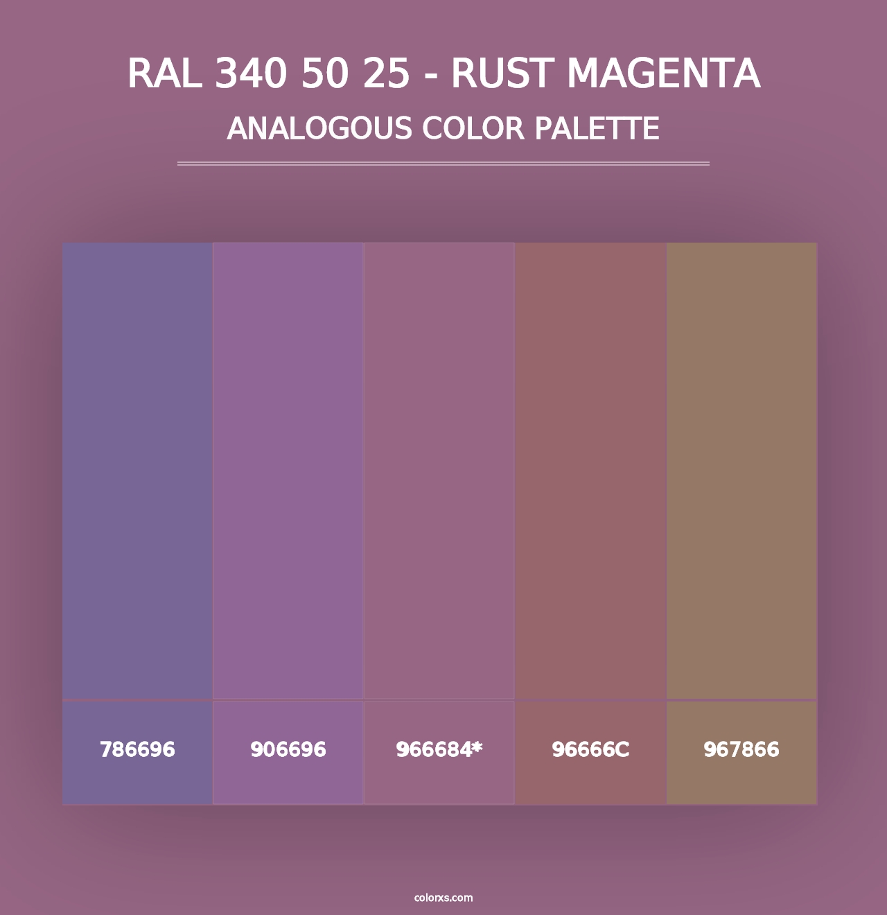 RAL 340 50 25 - Rust Magenta - Analogous Color Palette