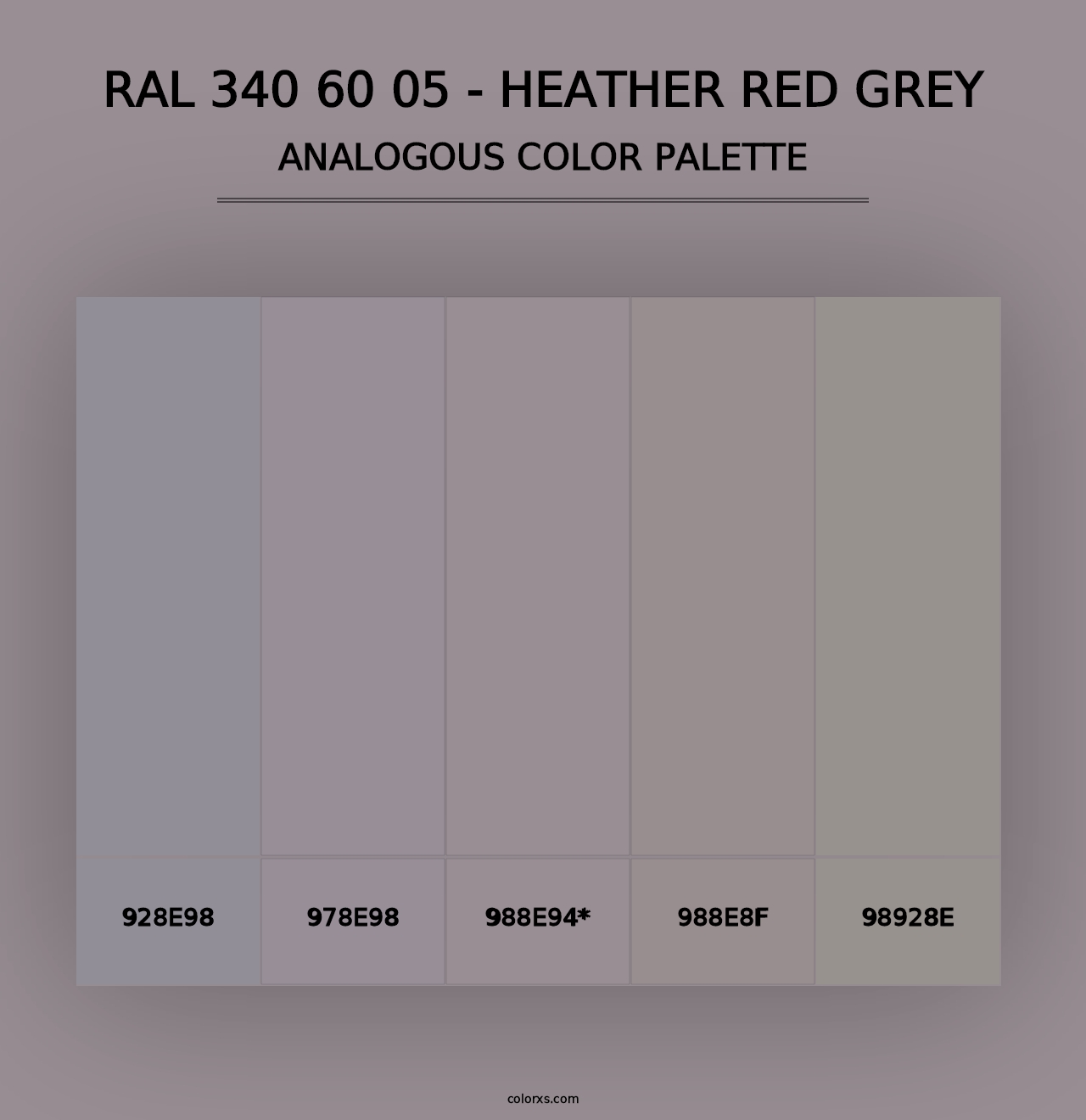 RAL 340 60 05 - Heather Red Grey - Analogous Color Palette