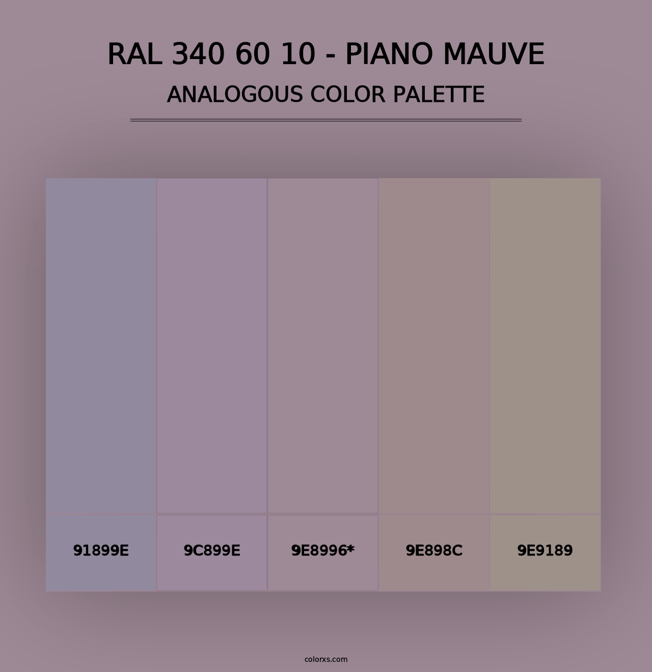 RAL 340 60 10 - Piano Mauve - Analogous Color Palette