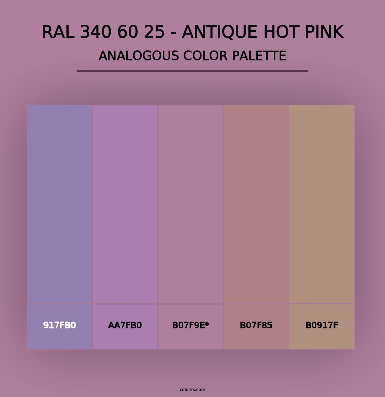 RAL 340 60 25 - Antique Hot Pink - Analogous Color Palette