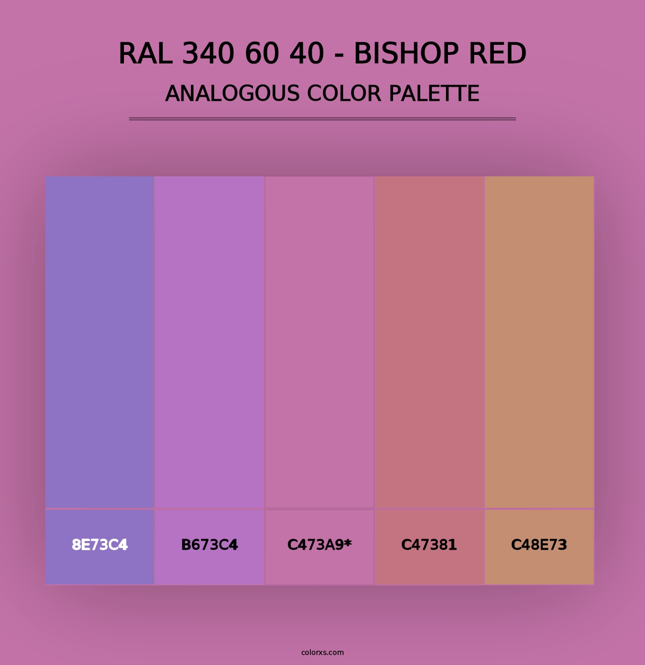 RAL 340 60 40 - Bishop Red - Analogous Color Palette