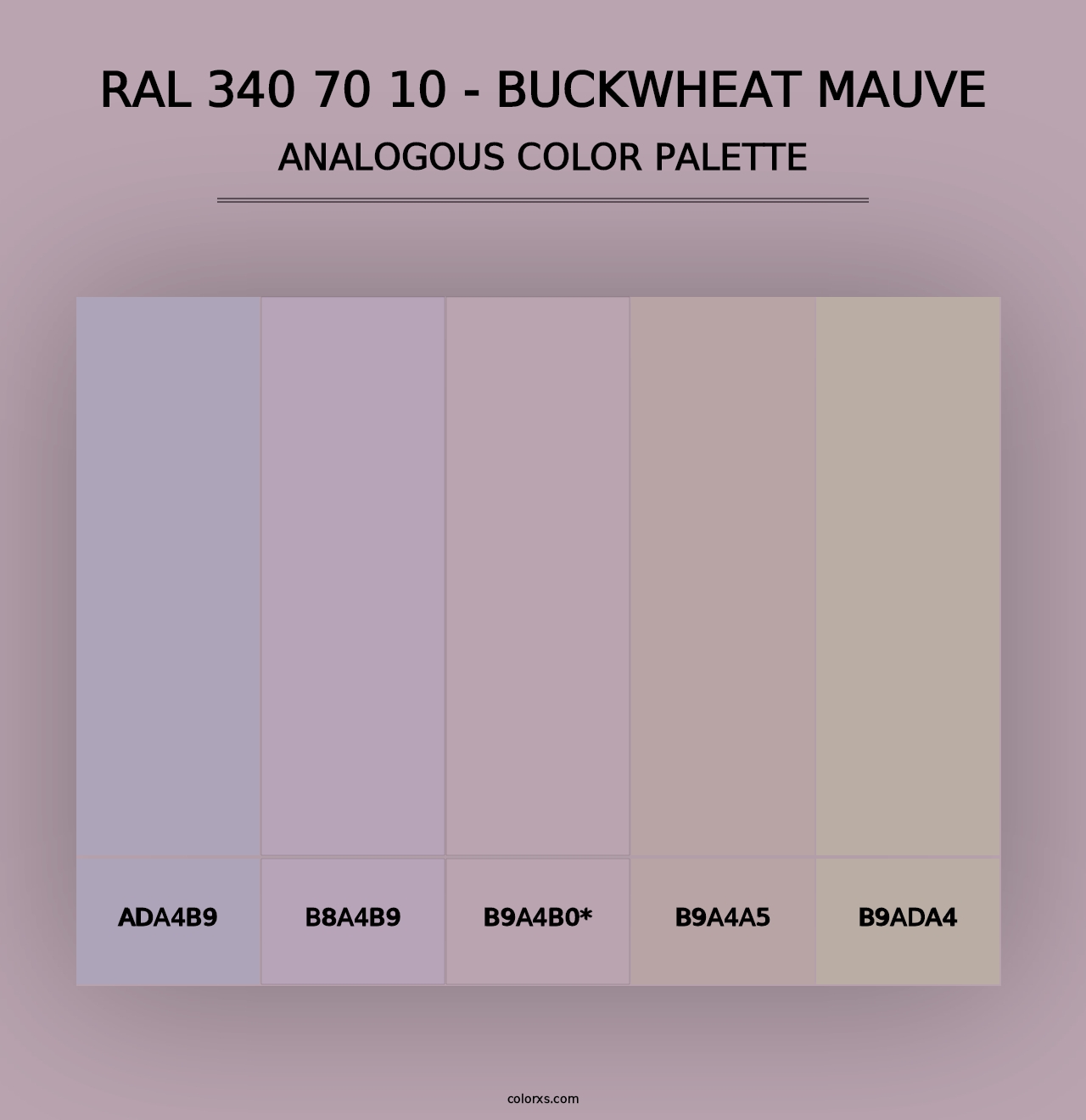 RAL 340 70 10 - Buckwheat Mauve - Analogous Color Palette