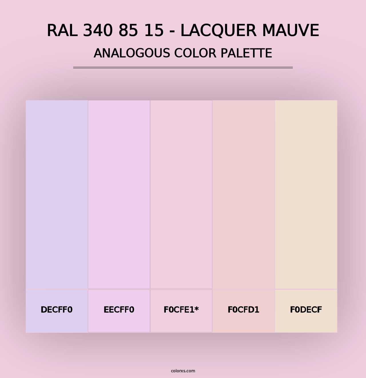 RAL 340 85 15 - Lacquer Mauve - Analogous Color Palette