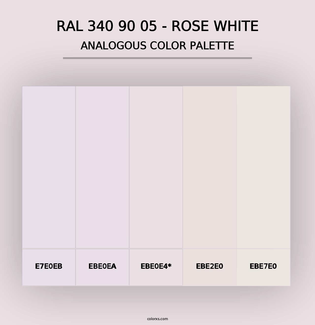 RAL 340 90 05 - Rose White - Analogous Color Palette