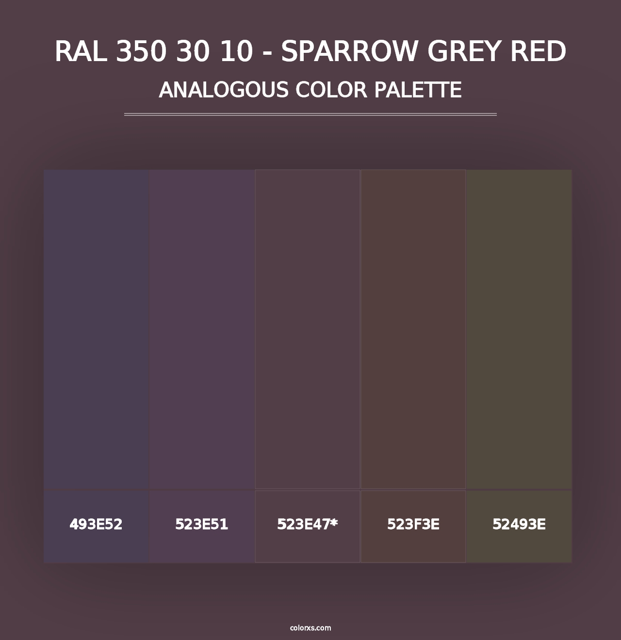 RAL 350 30 10 - Sparrow Grey Red - Analogous Color Palette