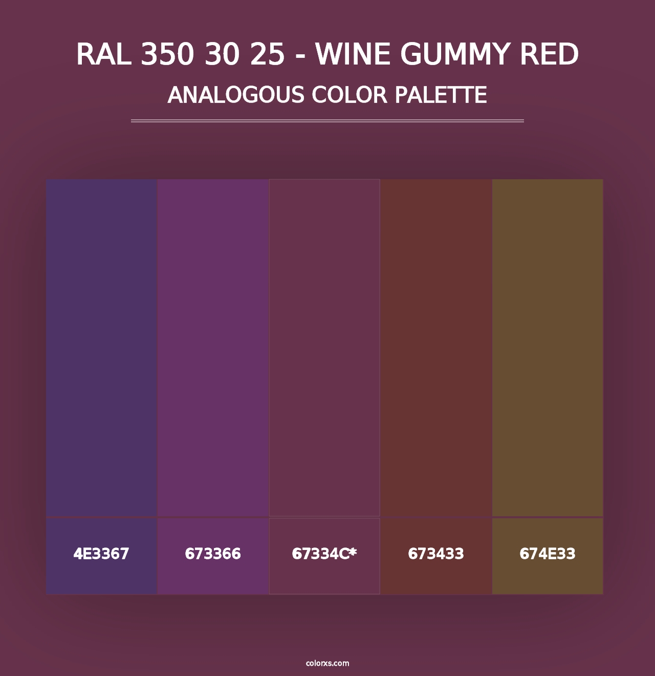 RAL 350 30 25 - Wine Gummy Red - Analogous Color Palette