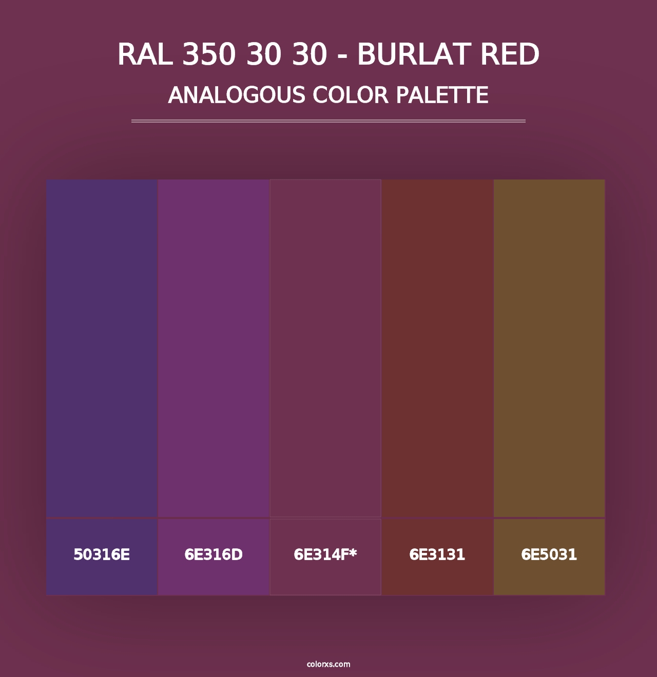 RAL 350 30 30 - Burlat Red - Analogous Color Palette