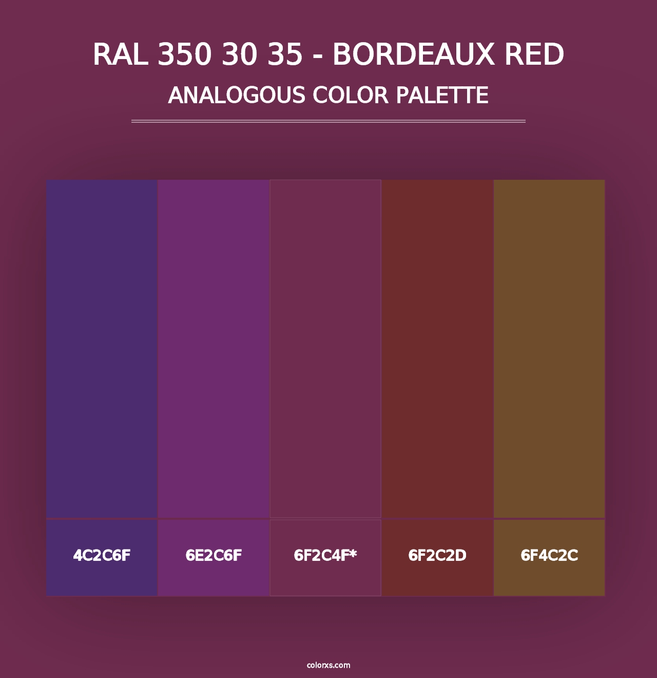 RAL 350 30 35 - Bordeaux Red - Analogous Color Palette