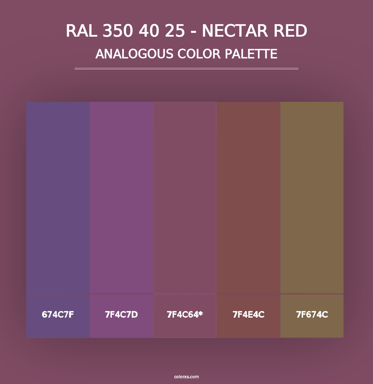 RAL 350 40 25 - Nectar Red - Analogous Color Palette