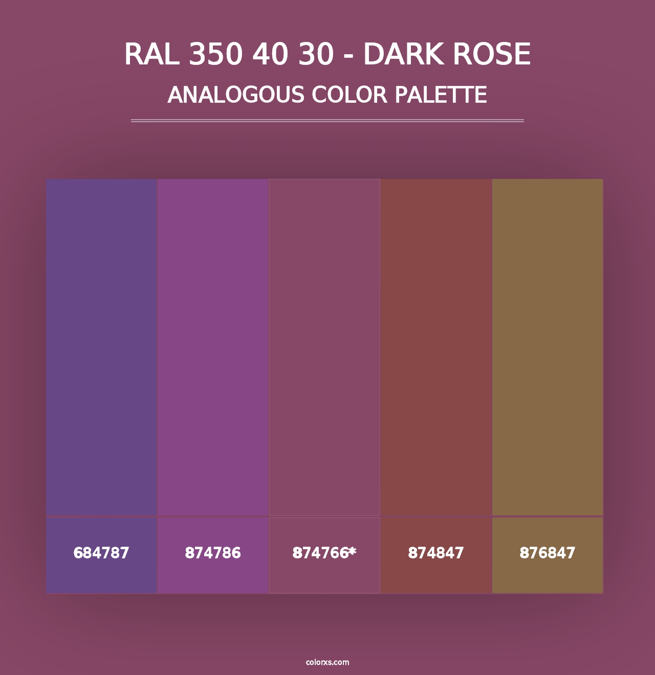 RAL 350 40 30 - Dark Rose - Analogous Color Palette