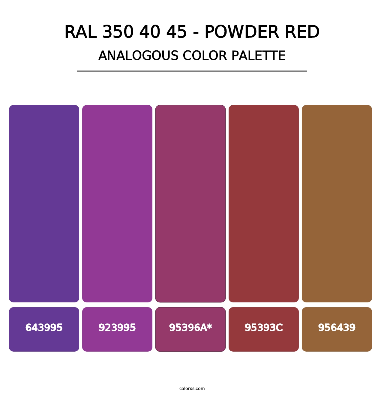 RAL 350 40 45 - Powder Red - Analogous Color Palette