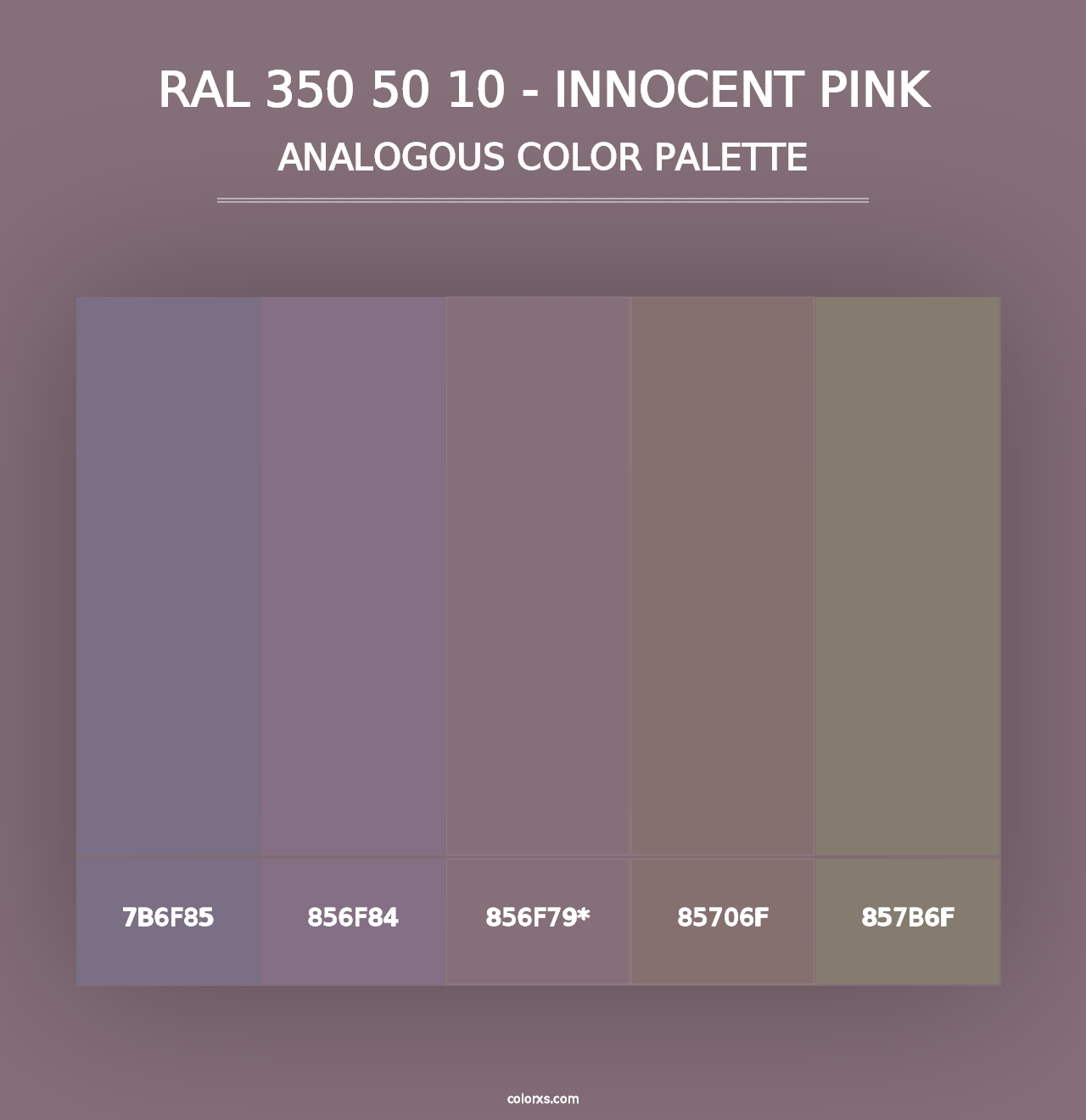 RAL 350 50 10 - Innocent Pink - Analogous Color Palette