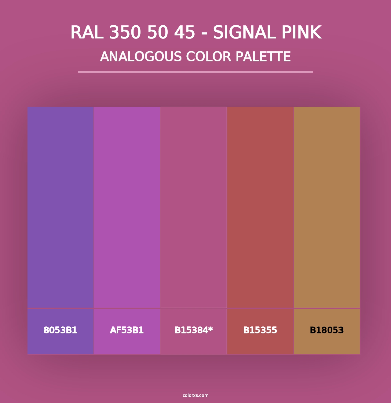 RAL 350 50 45 - Signal Pink - Analogous Color Palette