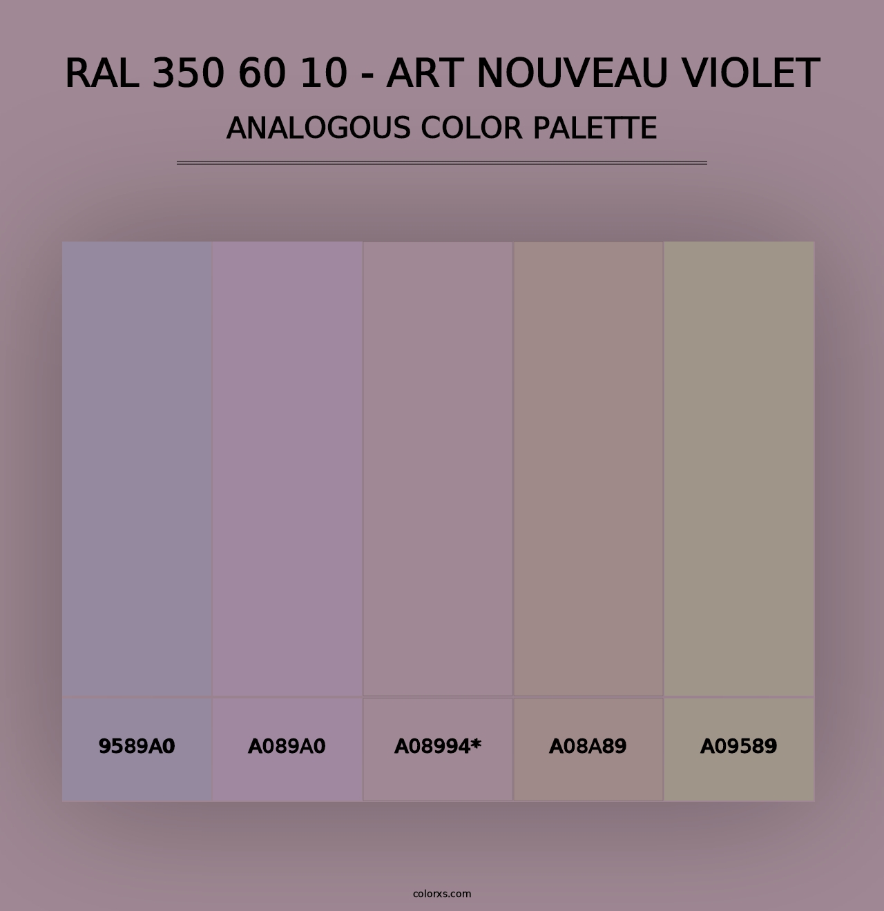 RAL 350 60 10 - Art Nouveau Violet - Analogous Color Palette