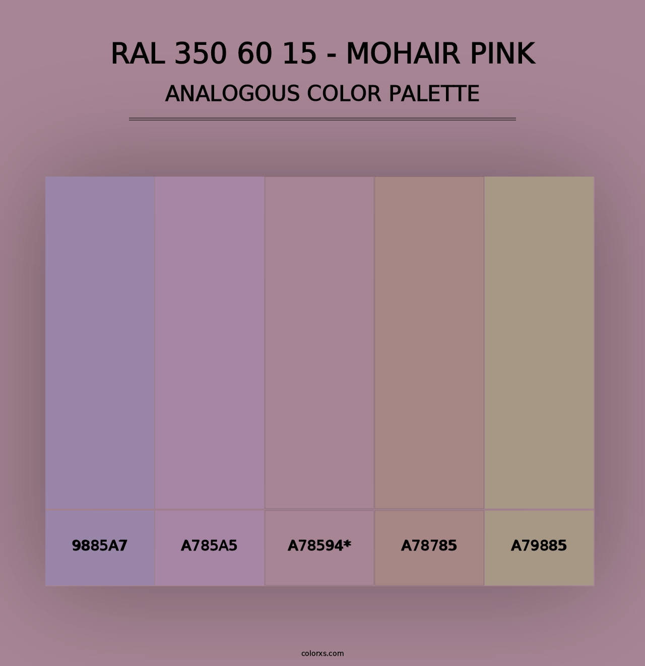 RAL 350 60 15 - Mohair Pink - Analogous Color Palette