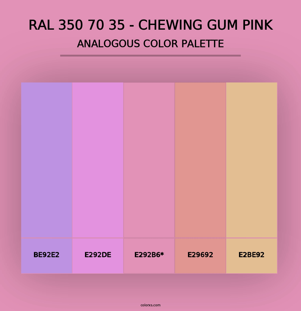 RAL 350 70 35 - Chewing Gum Pink - Analogous Color Palette