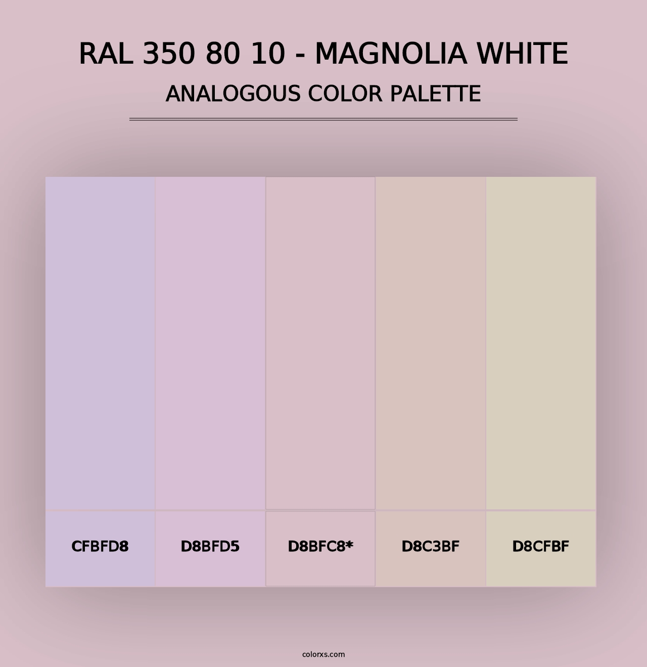 RAL 350 80 10 - Magnolia White - Analogous Color Palette