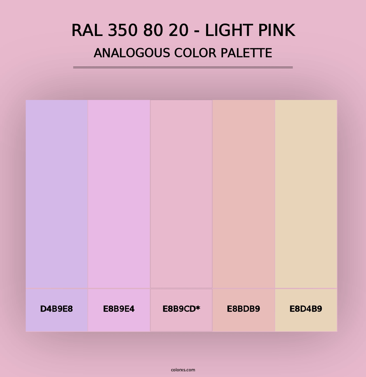 RAL 350 80 20 - Light Pink - Analogous Color Palette