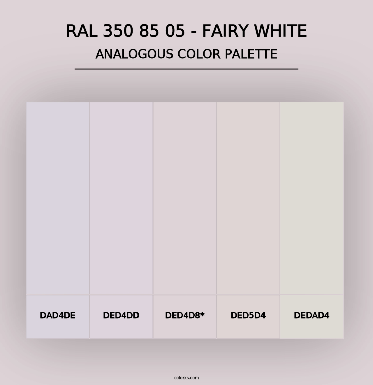 RAL 350 85 05 - Fairy White - Analogous Color Palette