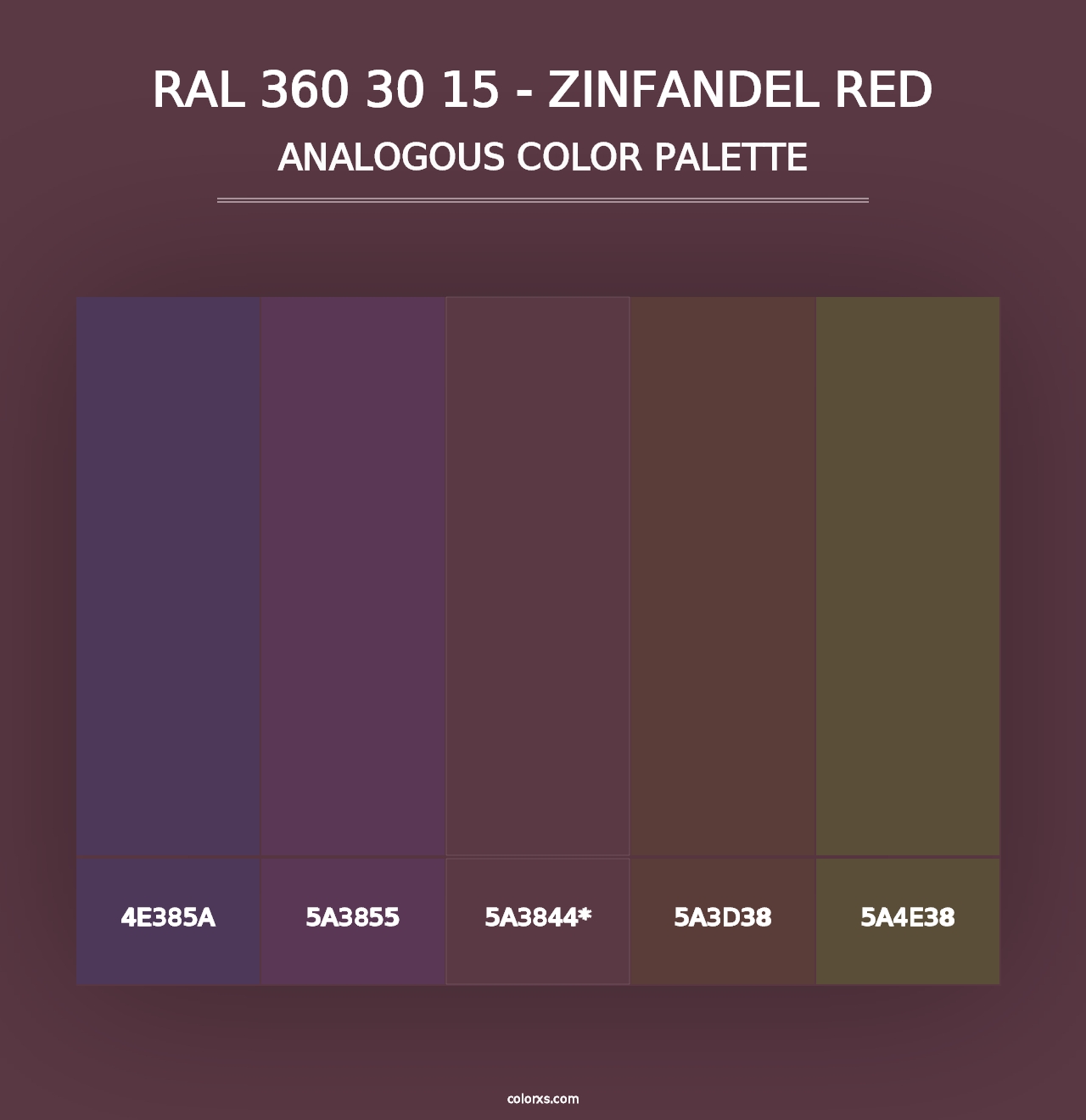 RAL 360 30 15 - Zinfandel Red - Analogous Color Palette