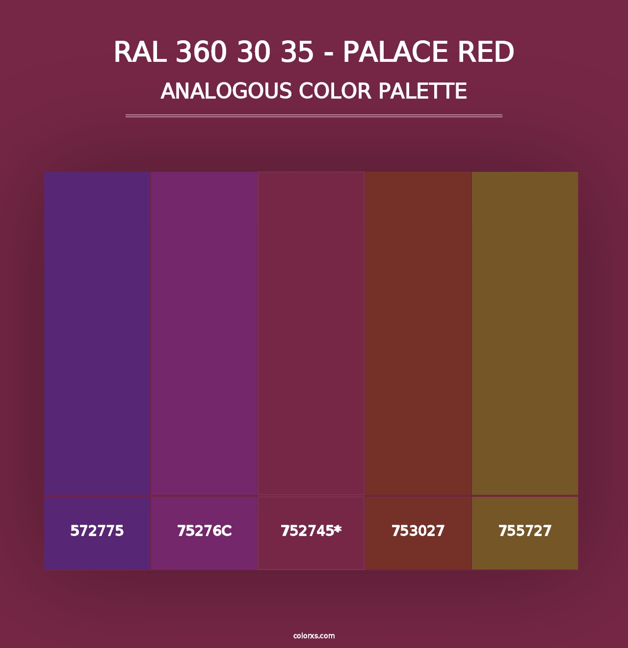 RAL 360 30 35 - Palace Red - Analogous Color Palette