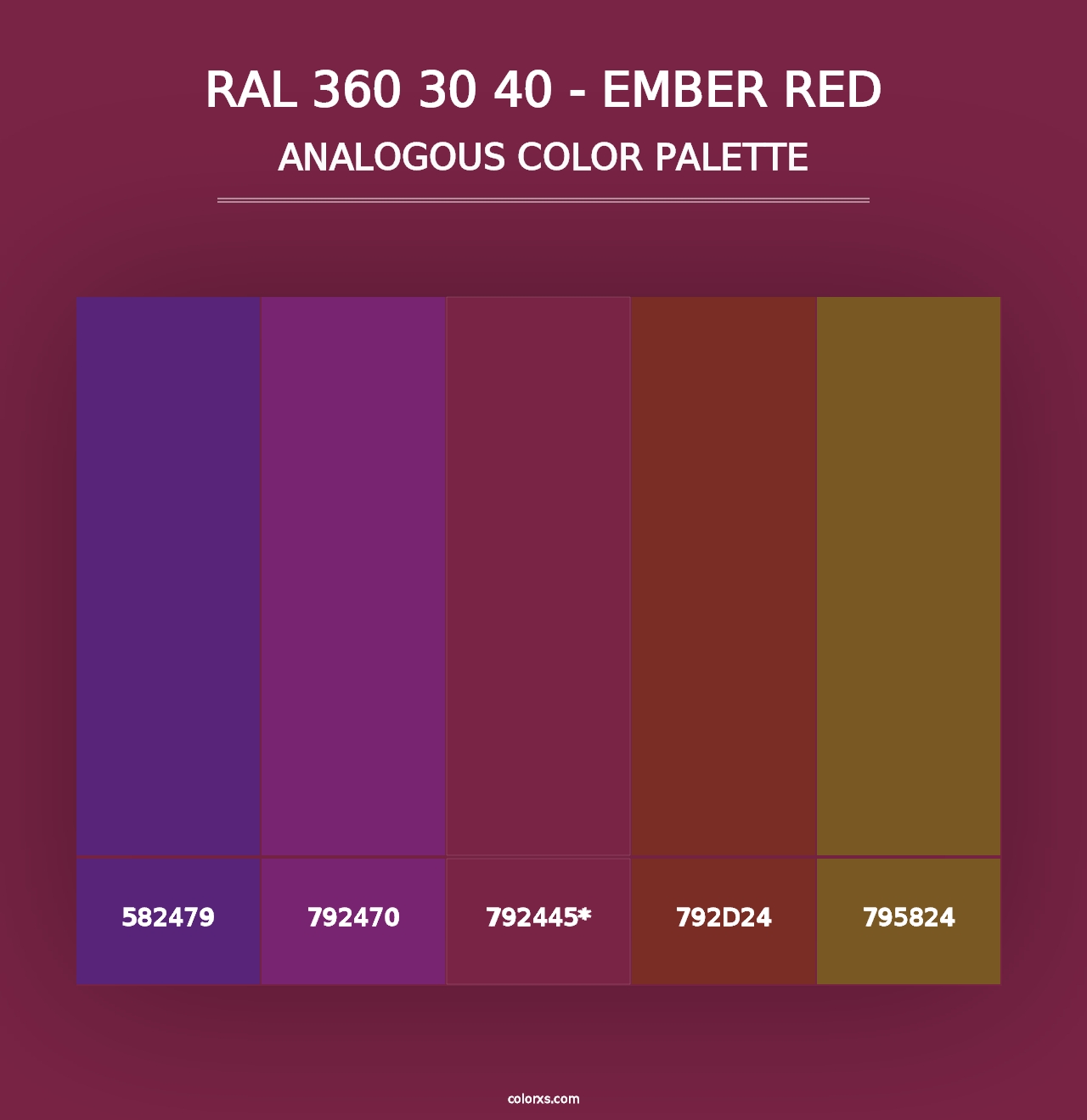 RAL 360 30 40 - Ember Red - Analogous Color Palette