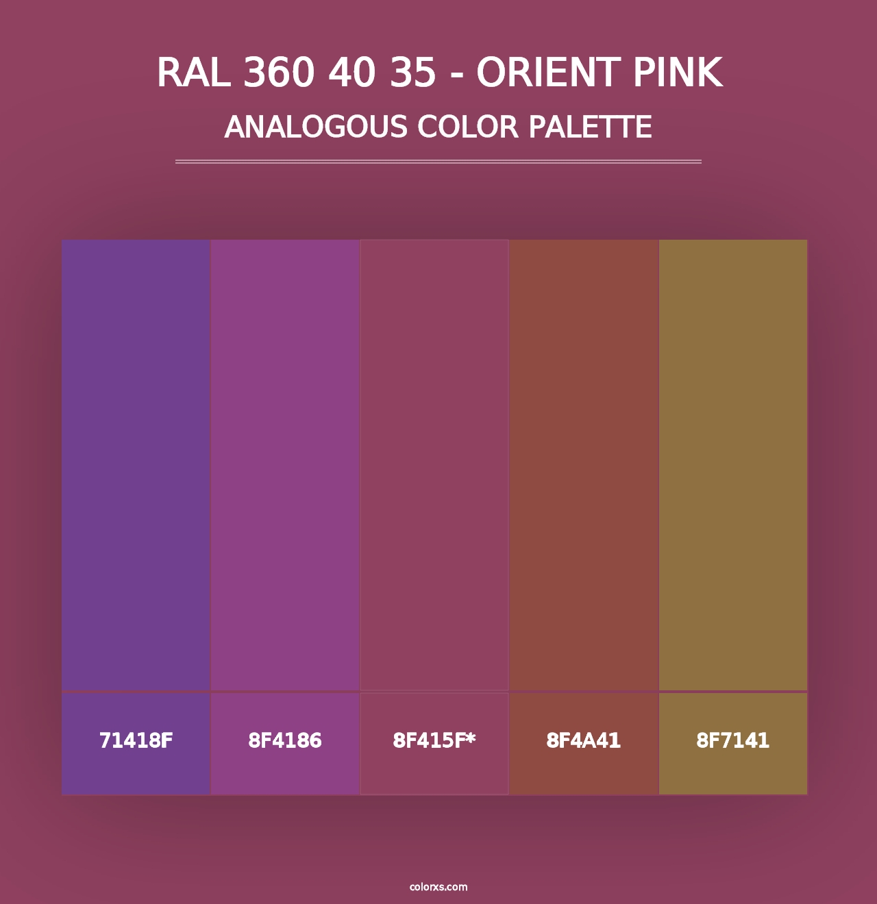 RAL 360 40 35 - Orient Pink - Analogous Color Palette