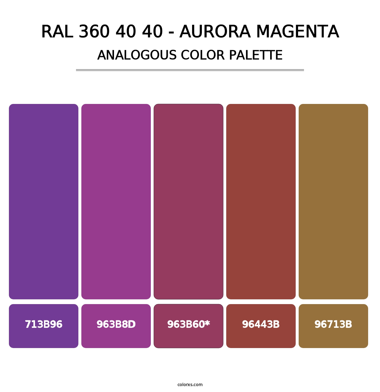 RAL 360 40 40 - Aurora Magenta - Analogous Color Palette