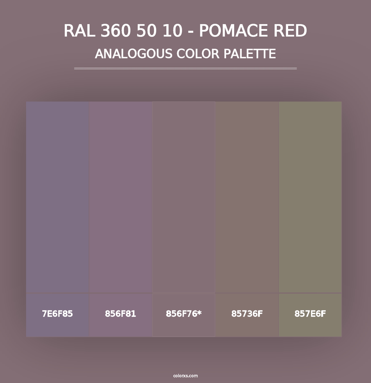 RAL 360 50 10 - Pomace Red - Analogous Color Palette