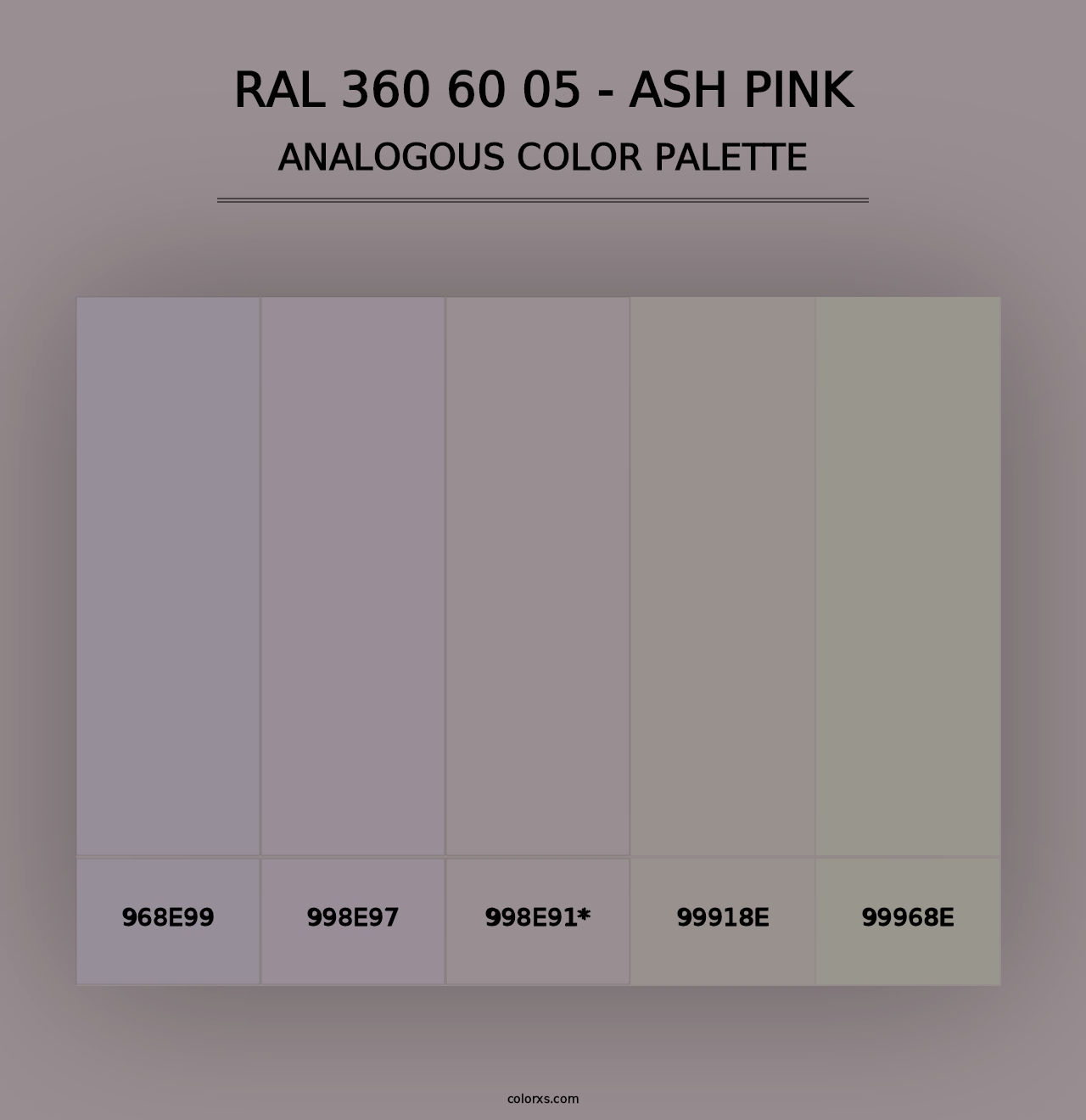 RAL 360 60 05 - Ash Pink - Analogous Color Palette