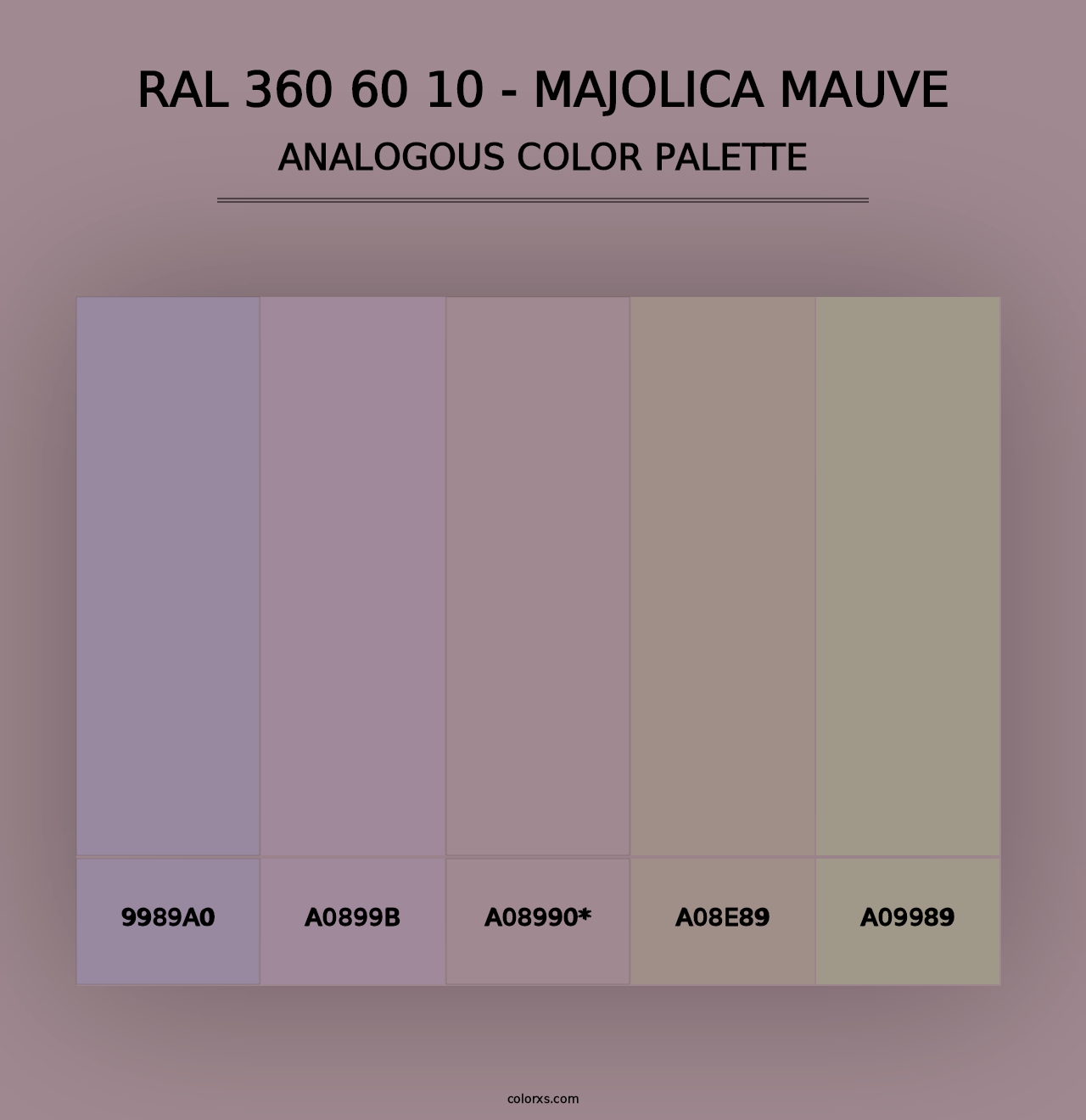 RAL 360 60 10 - Majolica Mauve - Analogous Color Palette