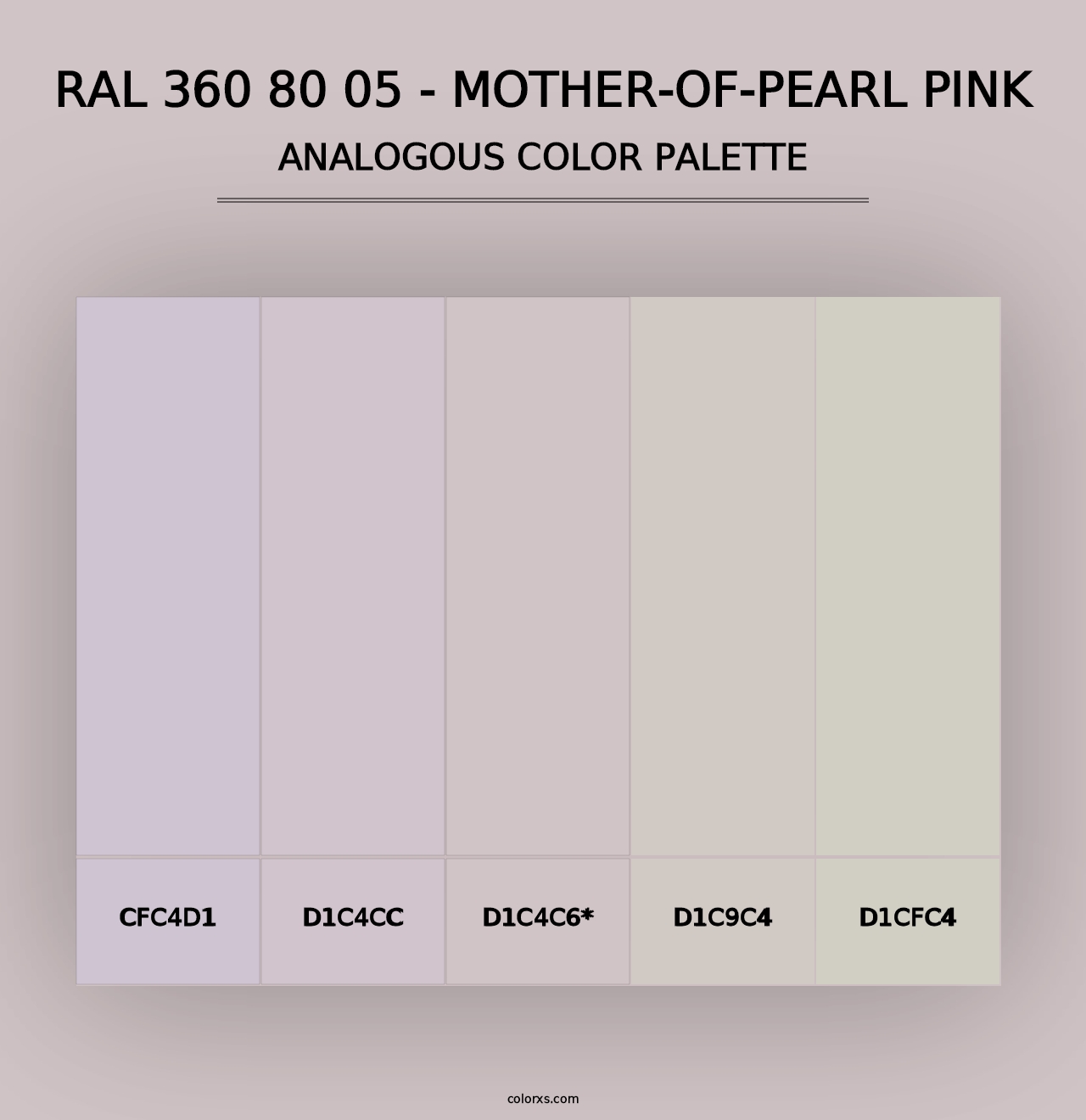 RAL 360 80 05 - Mother-Of-Pearl Pink - Analogous Color Palette