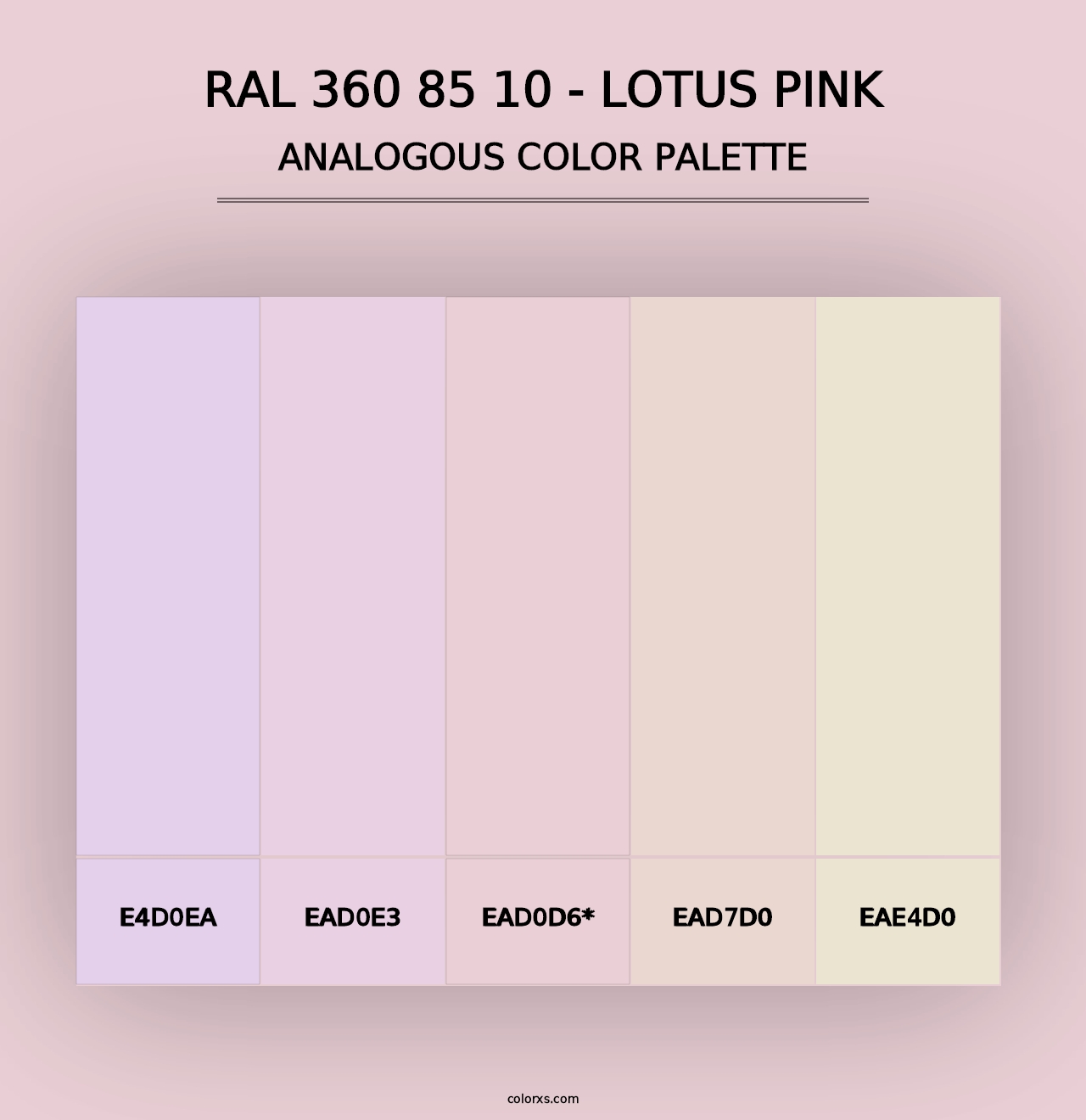 RAL 360 85 10 - Lotus Pink - Analogous Color Palette