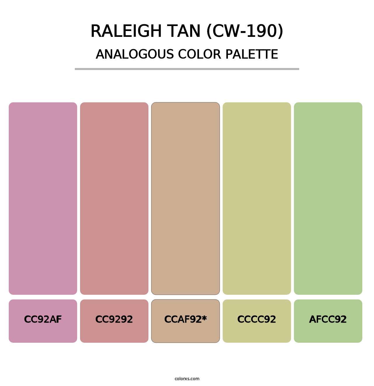 Raleigh Tan (CW-190) - Analogous Color Palette