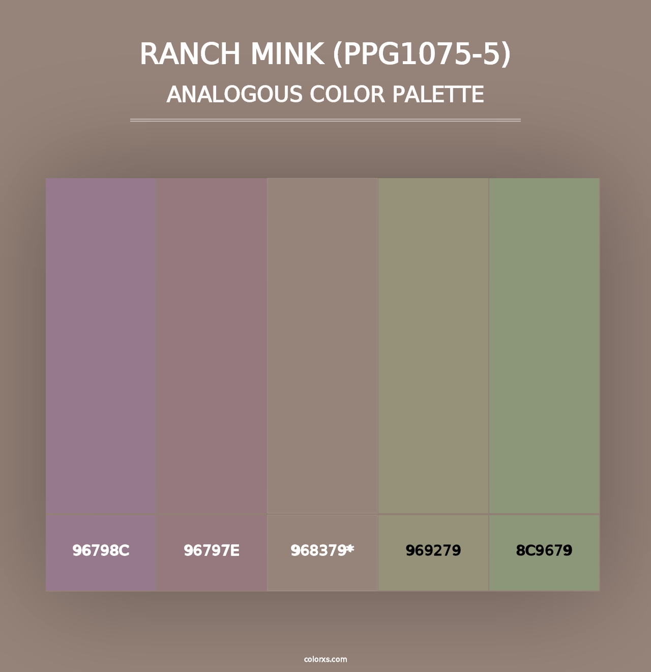 Ranch Mink (PPG1075-5) - Analogous Color Palette