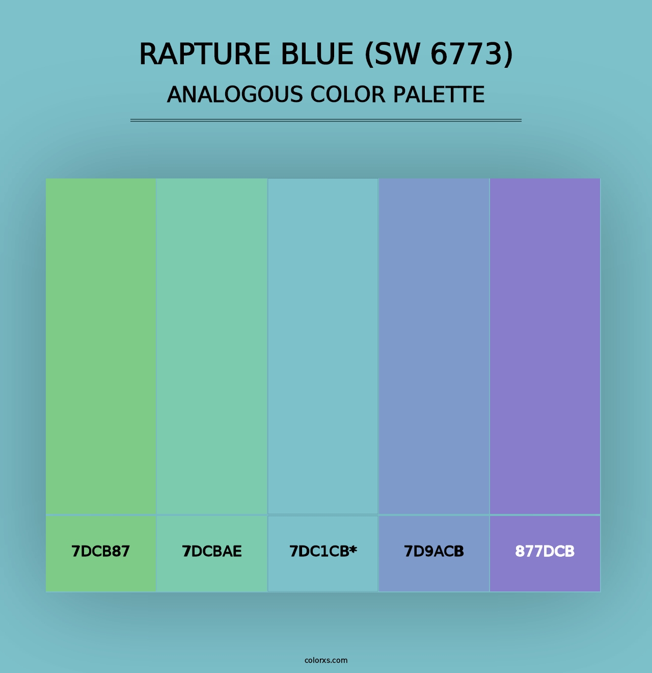 Rapture Blue (SW 6773) - Analogous Color Palette