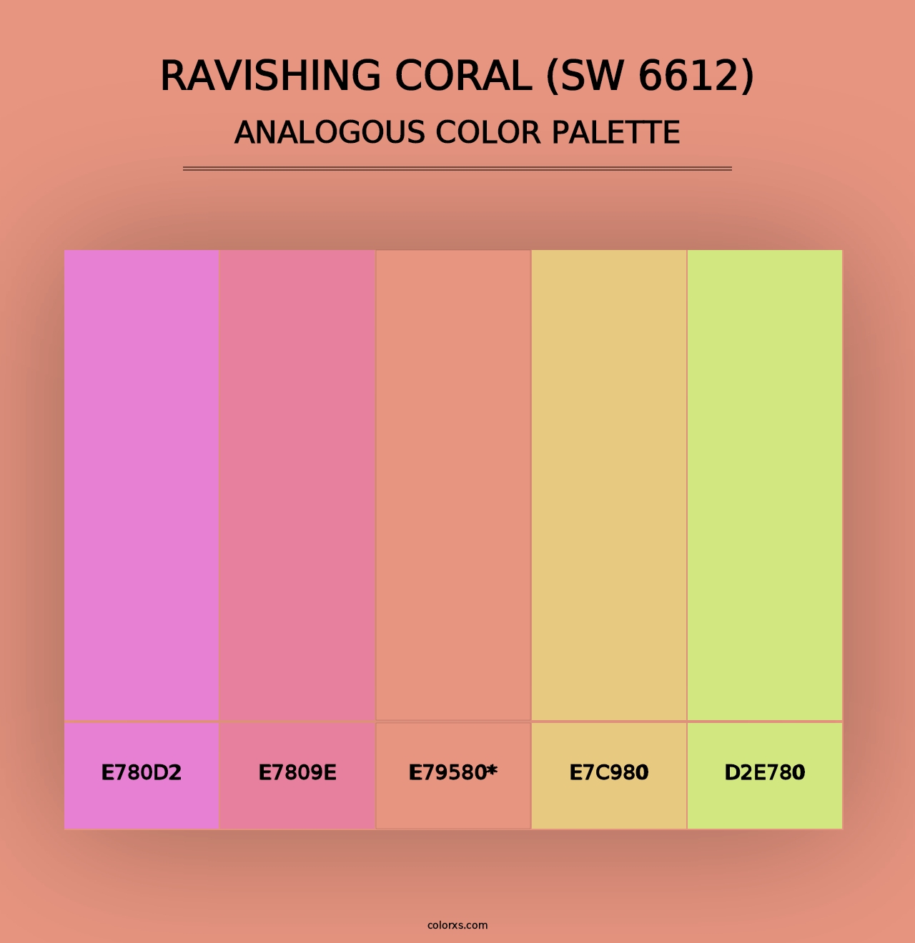 Ravishing Coral (SW 6612) - Analogous Color Palette