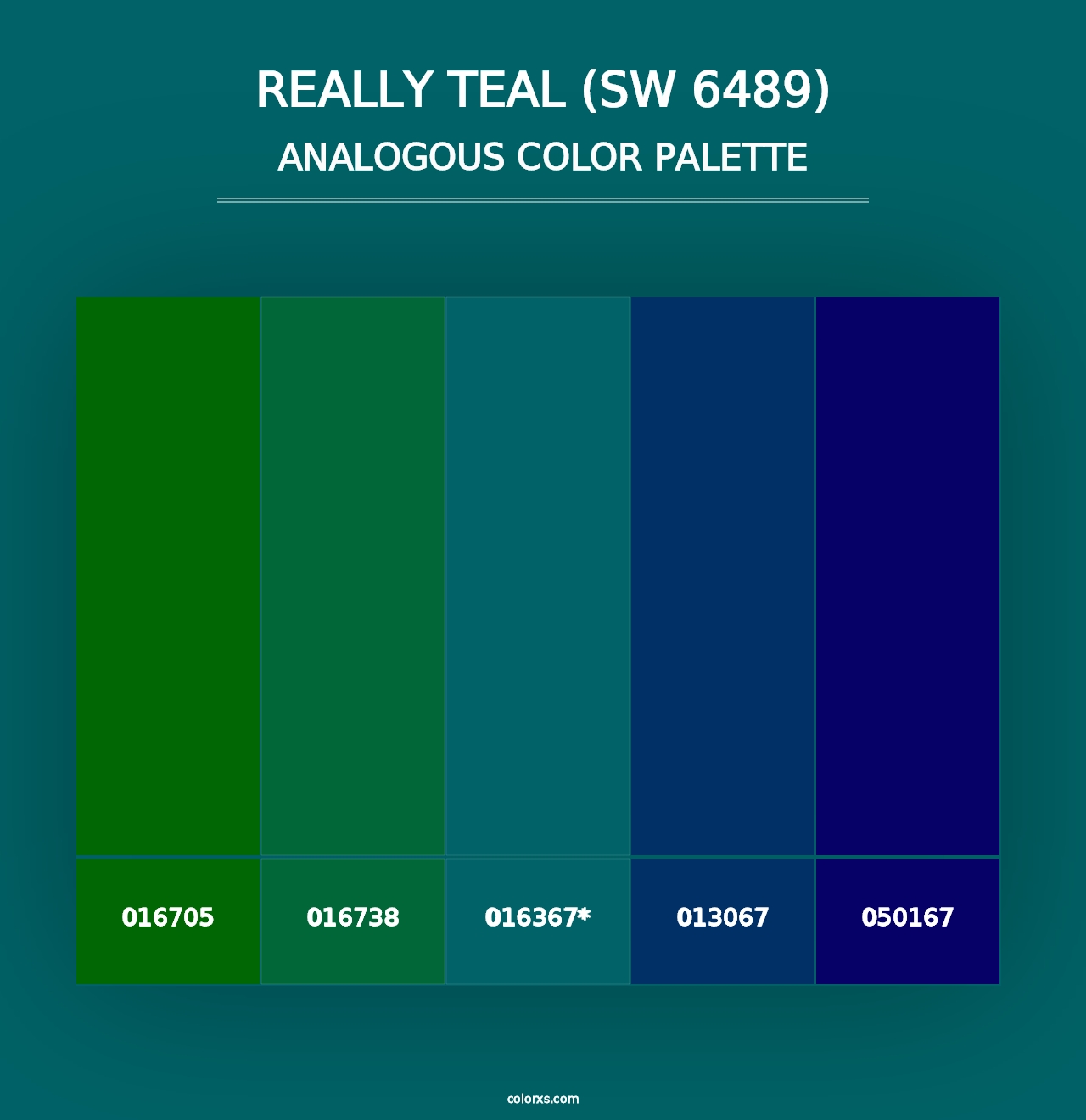 Really Teal (SW 6489) - Analogous Color Palette