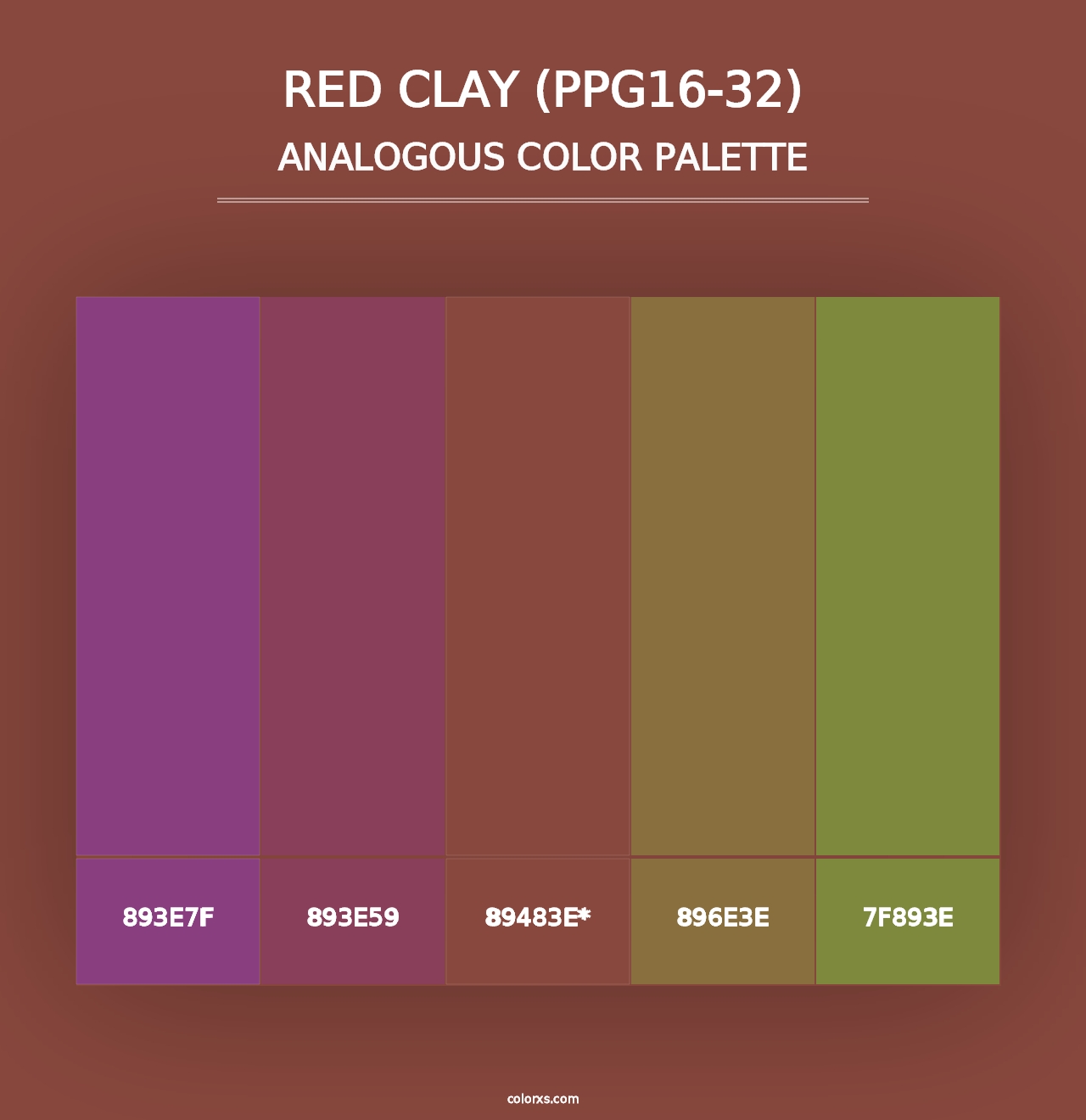 Red Clay (PPG16-32) - Analogous Color Palette