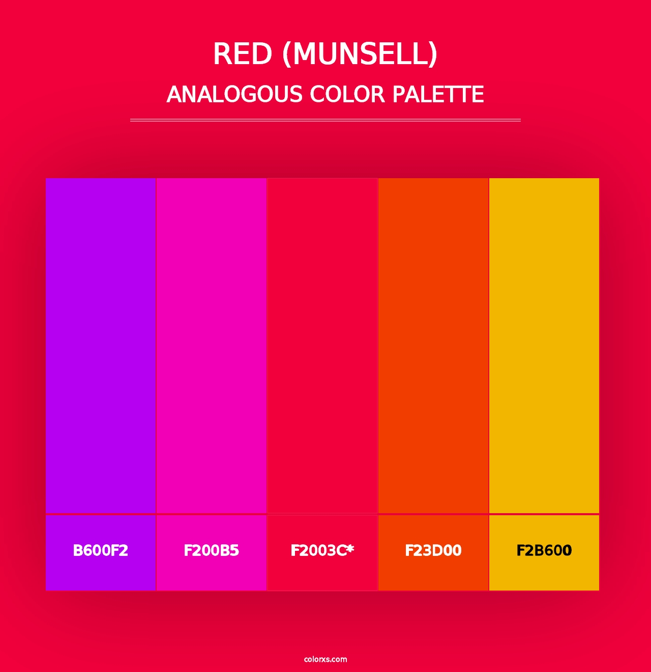 Red (Munsell) - Analogous Color Palette