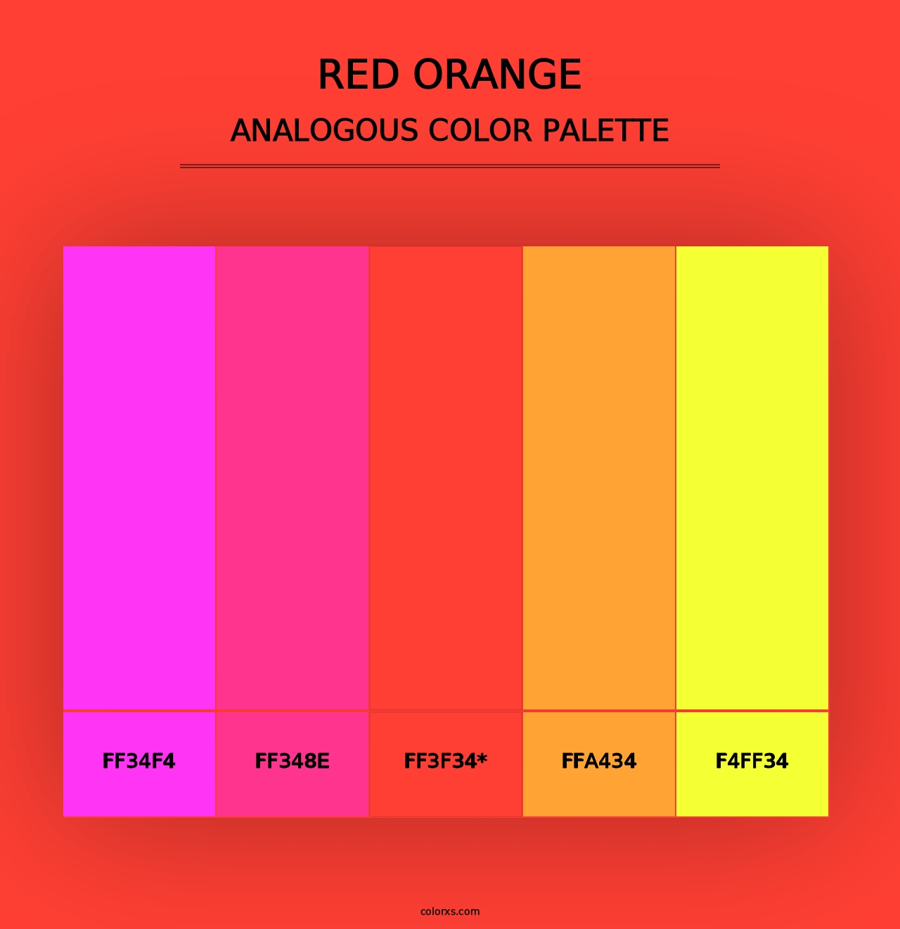 Red Orange color palettes - colorxs.com