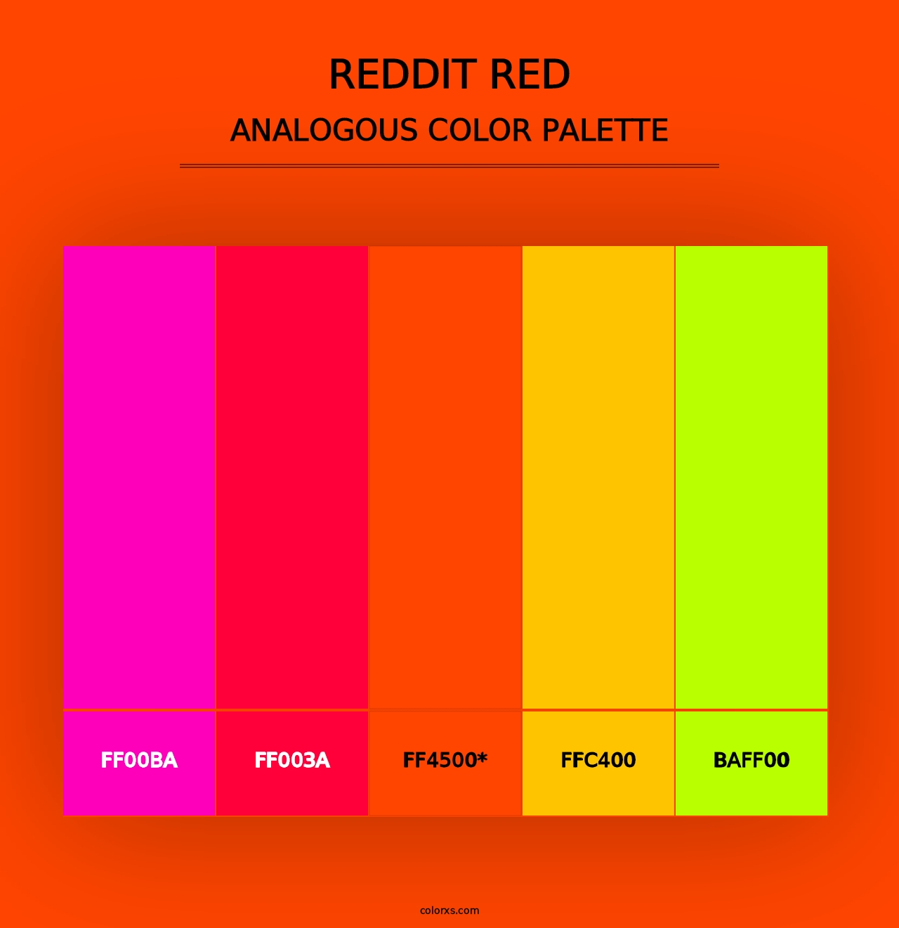 Reddit Red - Analogous Color Palette